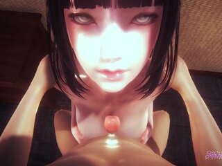 Naruto Hentai 3d Hinata onanerer hendes bryster ud, giver en stor pik og knepper en stor pik (3D Tegnefilm Seks Videoer)